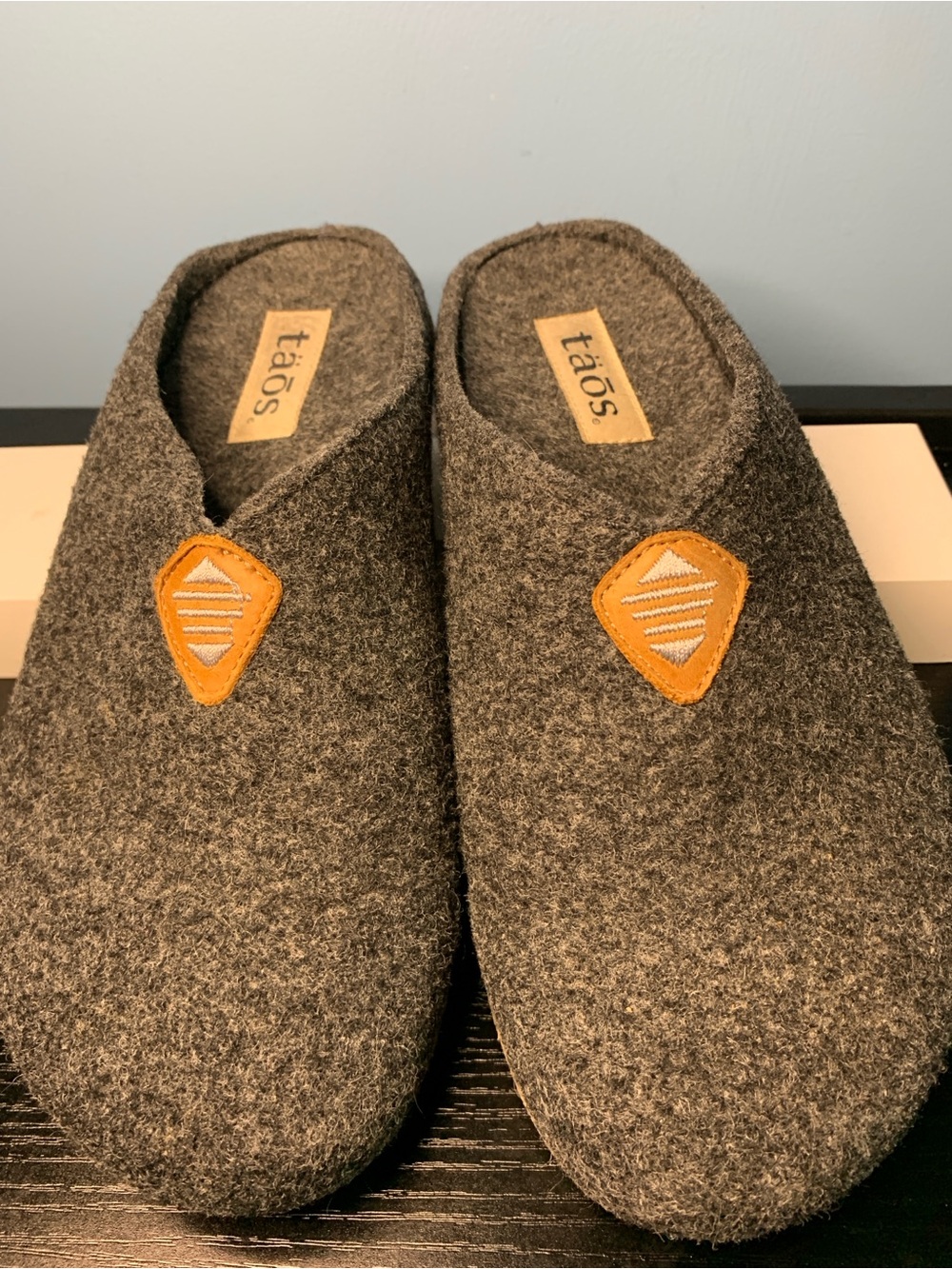 Taos Footwear Gray Felt Slip-Ons